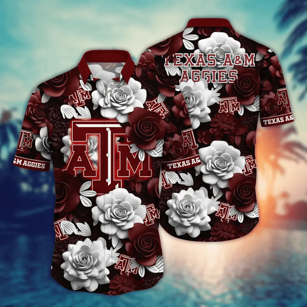 Texas A&M Aggies NCAA Flower Aloha Hawaiian Shirt, Summer Football Shirts VPHWA2451153926