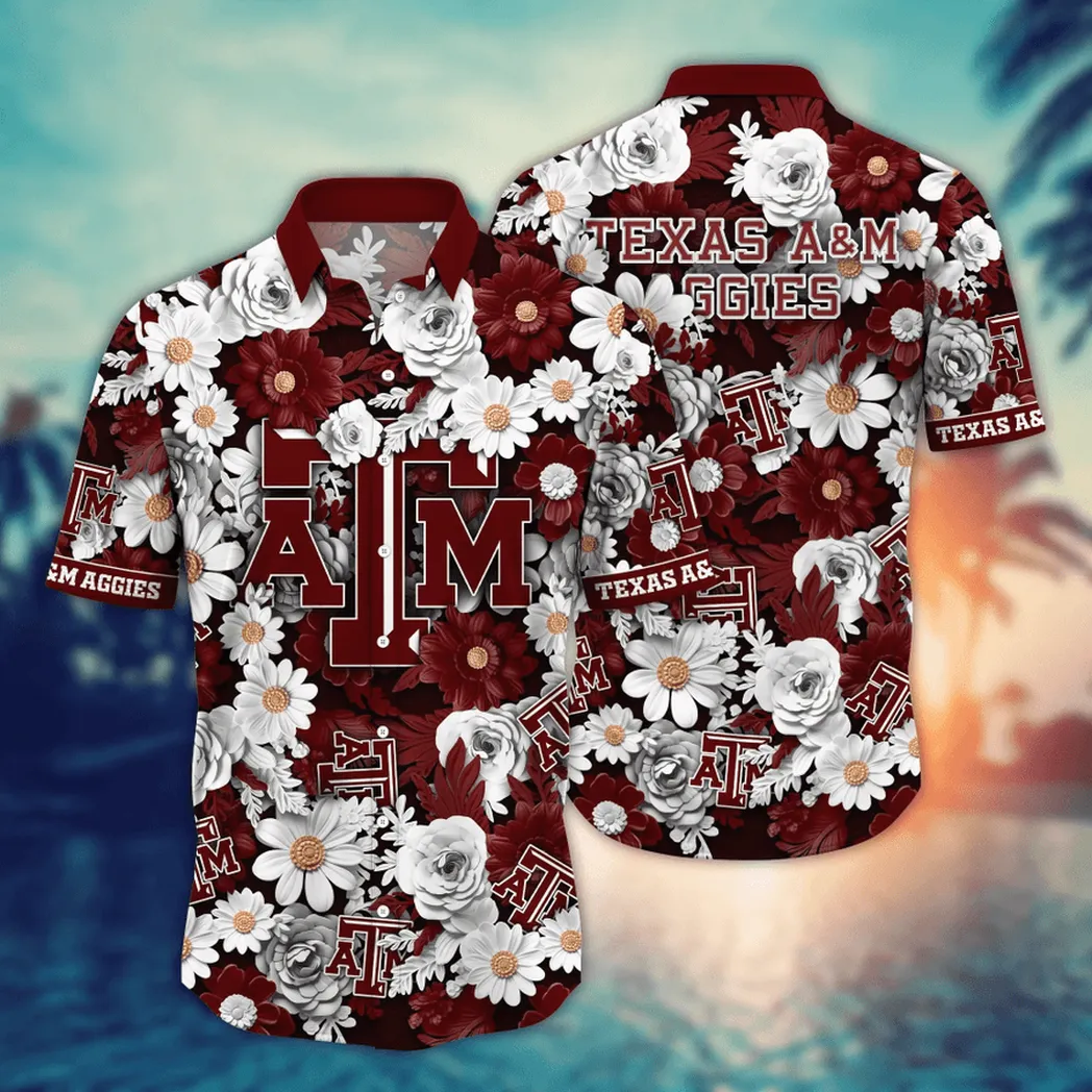 Texas A&M Aggies NCAA Flower Aloha Hawaiian Shirt, Summer Football Shirts VPHWA2451153988