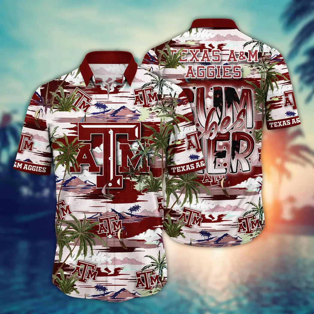 Texas A&M Aggies NCAA Flower Aloha Hawaiian Shirt, Summer Football Shirts VPHWA2451154012