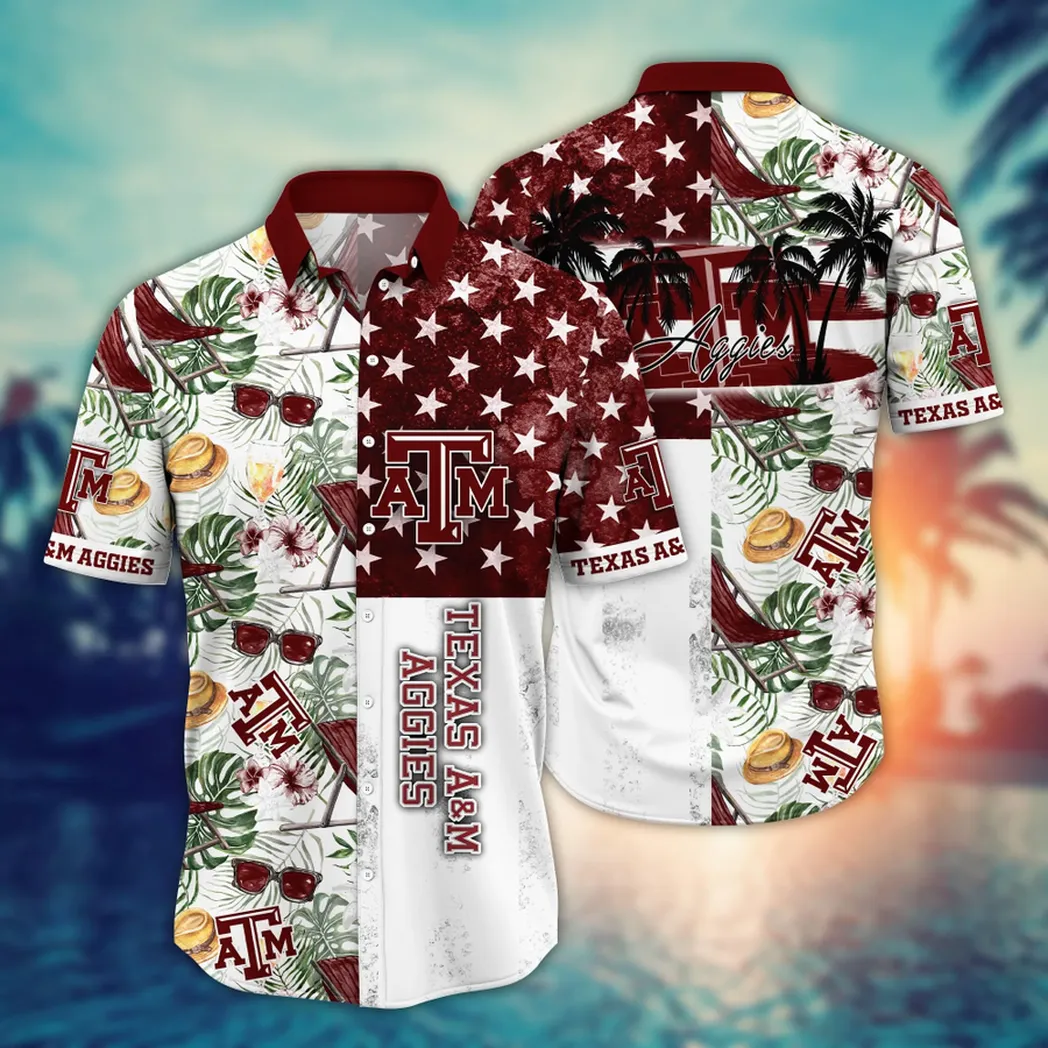 Texas A&M Aggies NCAA Flower Aloha Hawaiian Shirt, Summer Football Shirts VPHWA2451154117