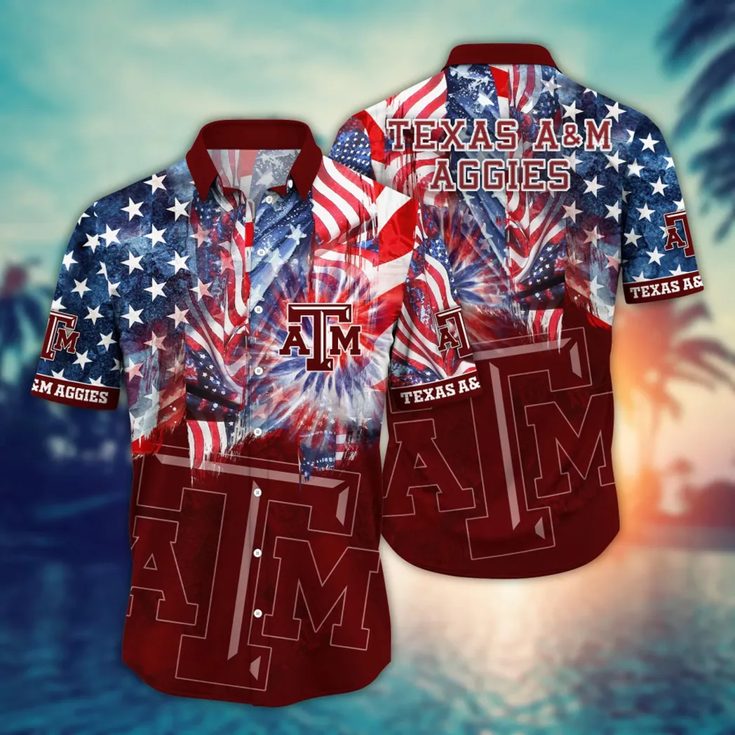 Texas A&M Aggies NCAA Flower Aloha Hawaiian Shirt, Summer Football Shirts VPHWA2451154236