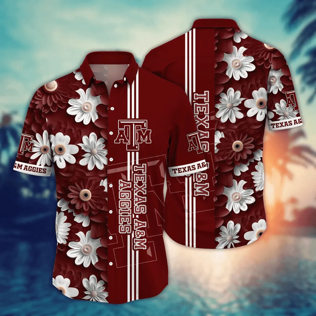 Texas A&M Aggies, Style Hot Trending Summer NCAA Flower Aloha Hawaiian Shirt, Summer Football Shirts VPHWA2451155147