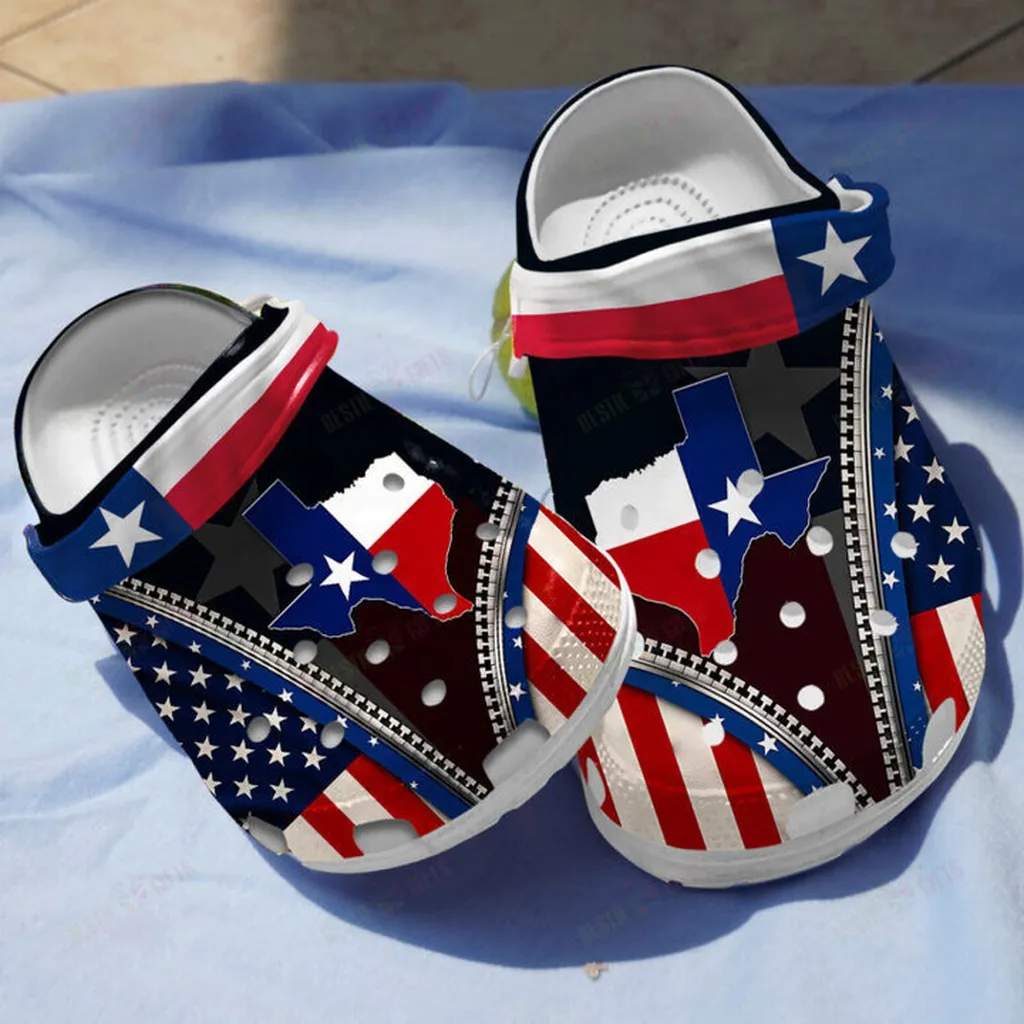 Texas Flag Crocs Classic Clogs