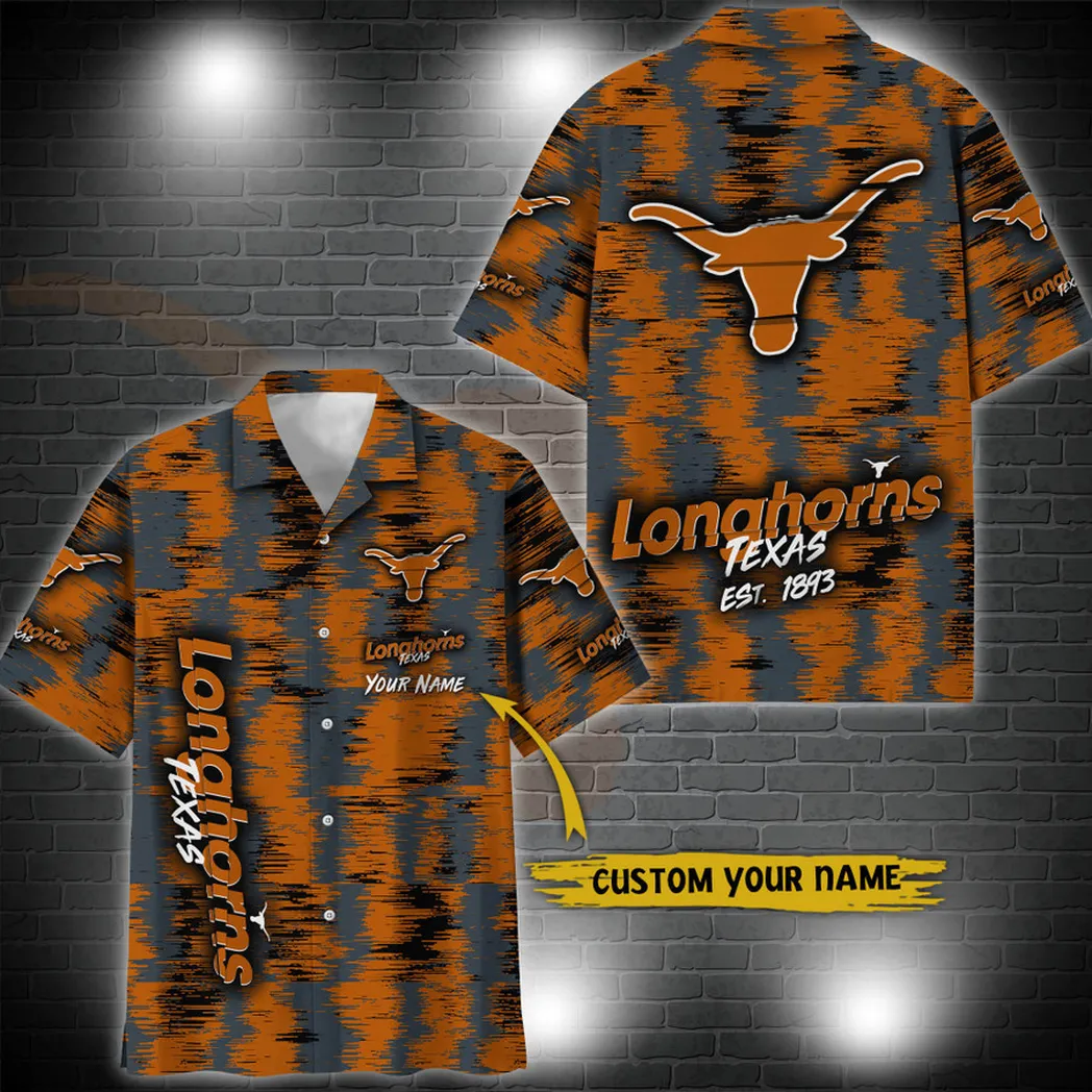 Texas Longhorns Aloha Hawaiian Shirt Custom Your Name, Sport 3D Shirt, Gift For Fan VPHWA2451152028