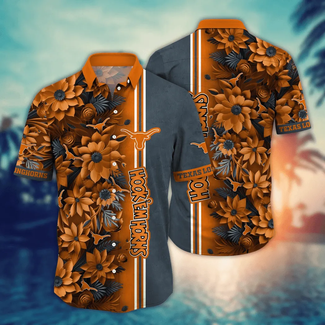 Texas Longhorns NCAA Flower Aloha Hawaiian Shirt, Custom Summer Football Shirts VPHWA2451153294