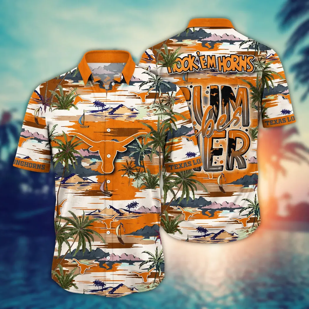 Texas Longhorns NCAA Flower Aloha Hawaiian Shirt, Summer Football Shirts VPHWA2451154006