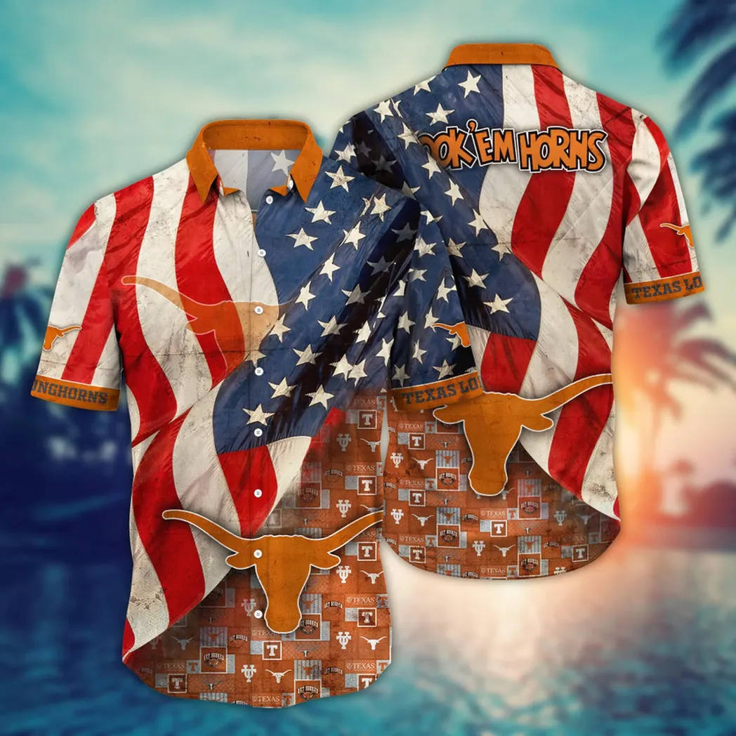 Texas Longhorns NCAA Flower Aloha Hawaiian Shirt, Summer Football Shirts VPHWA2451154092