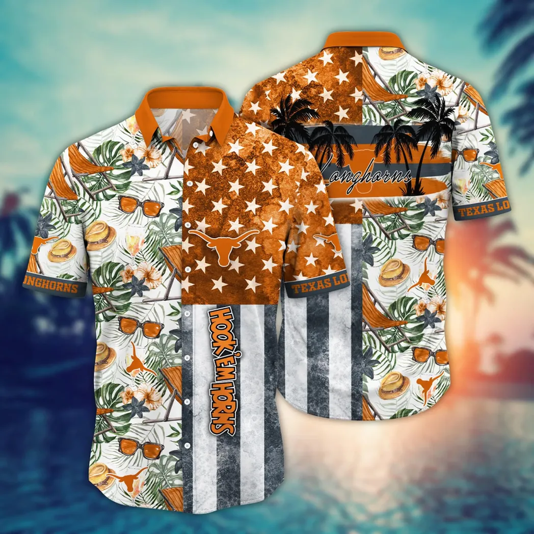 Texas Longhorns NCAA Flower Aloha Hawaiian Shirt, Summer Football Shirts VPHWA2451154197