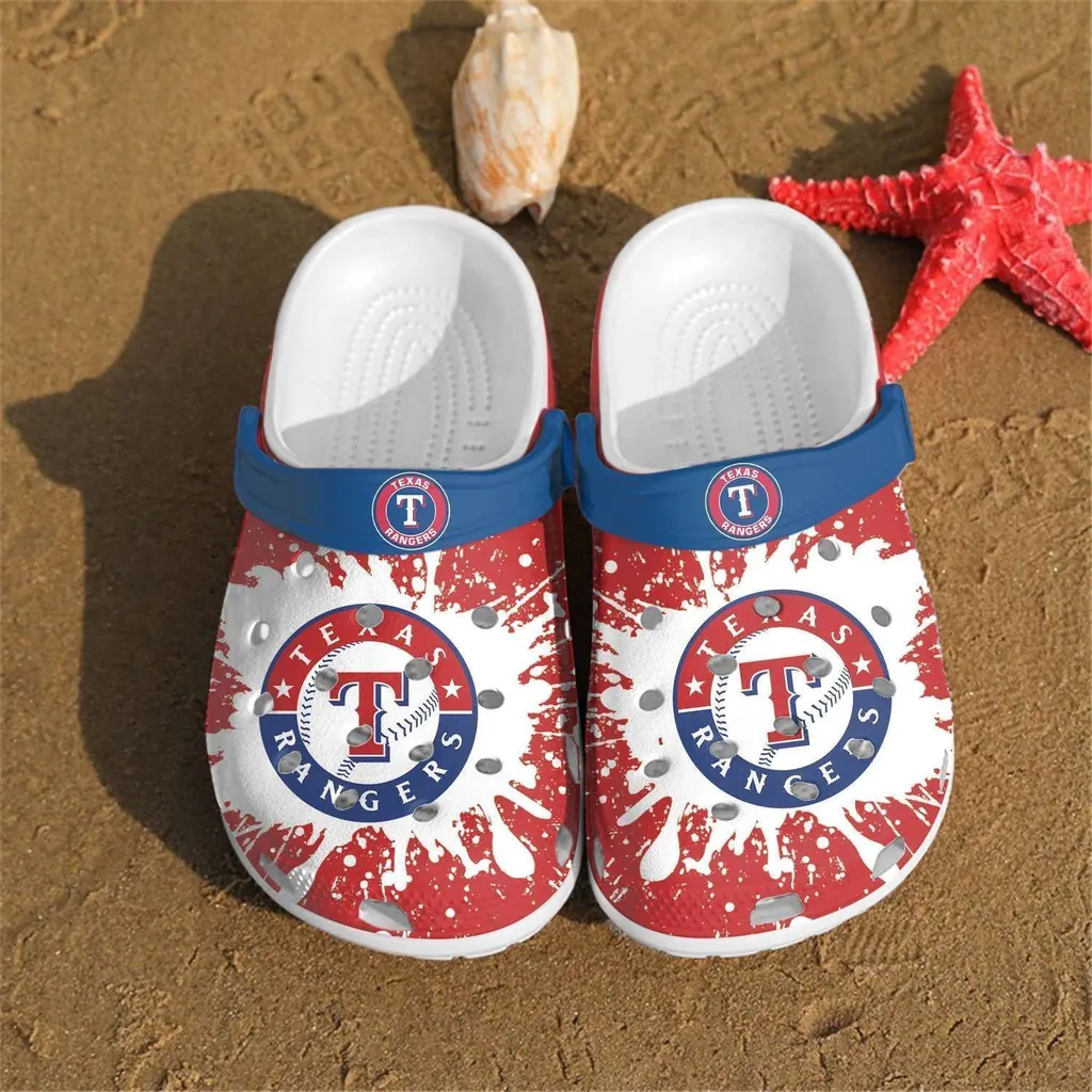 Texas Rangers Gift For Mlb Fans Rubber Crocs Clog