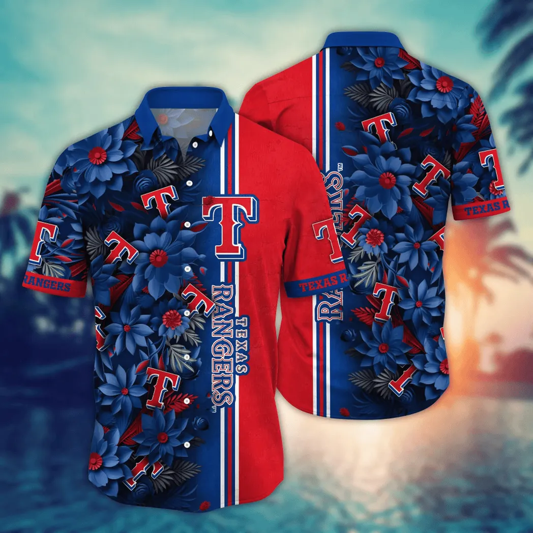 Texas Rangers MLB Flower Aloha Hawaiian Shirt, Custom Summer Football Shirts VPHWA2451153258