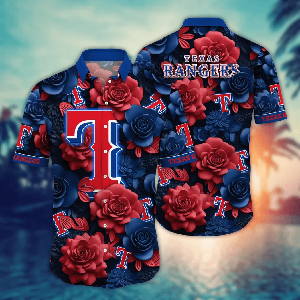 Texas Rangers MLB Flower Aloha Hawaiian Shirt, Summer Football Shirts VPHWA2451155038