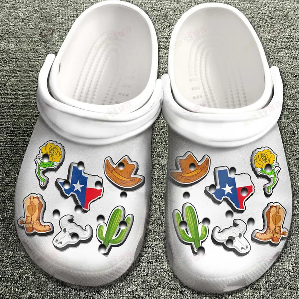 Texas With Symbols Crocs Classic Clogs