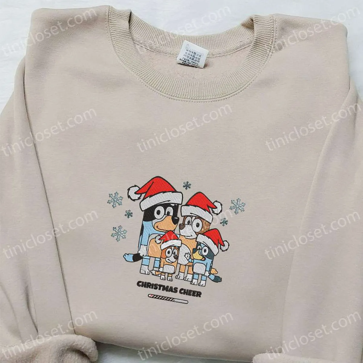 The Bluey Family x Nike Christmas Embroidered Sweatshirt, Merry Christmas Embroidered Shirt, Best Christmas Day Gift Ideas