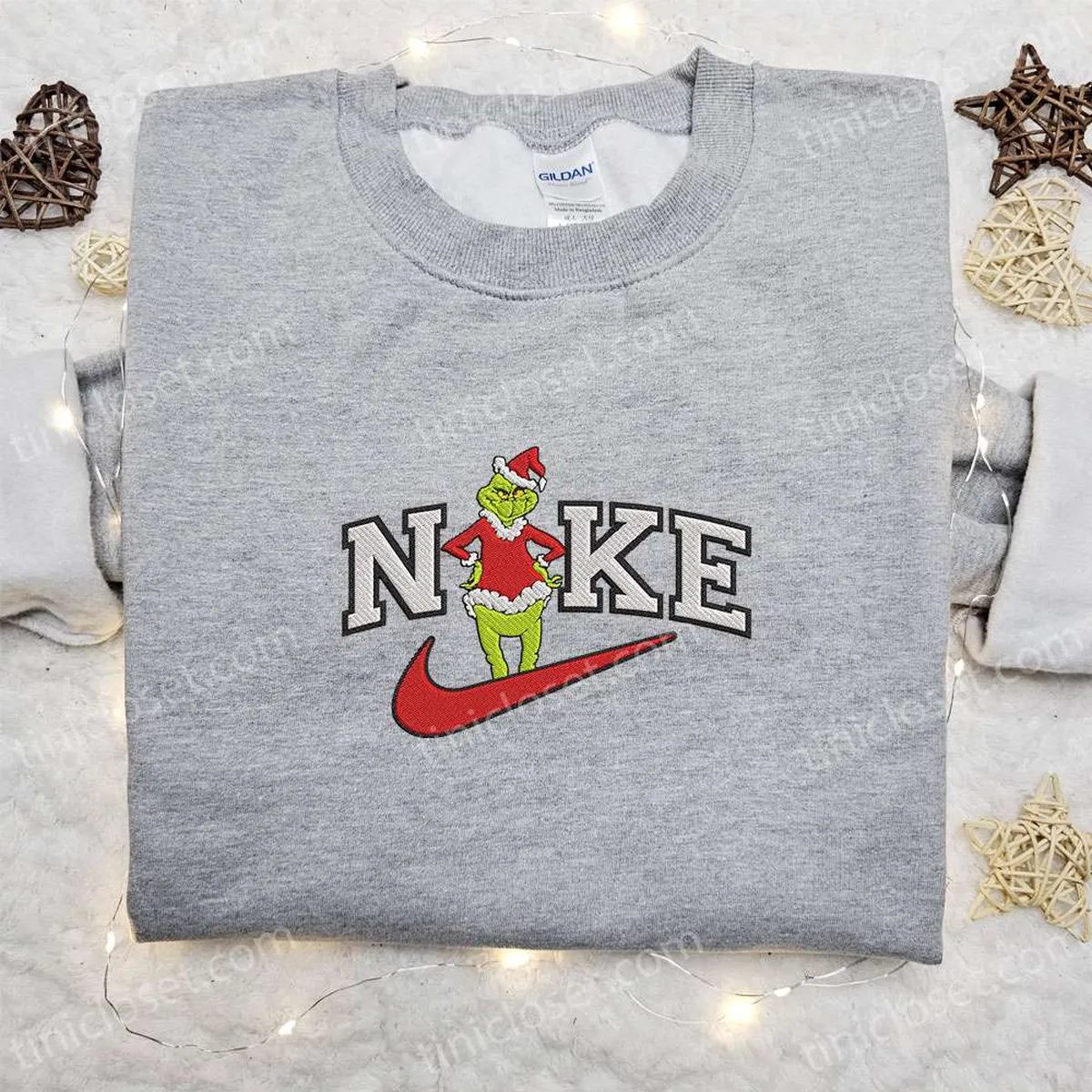 The Grinch Christmas x Nike Movie Embroidered Sweatshirt, Christmas Embroidered Shirt, Best Christmas Gift Ideas