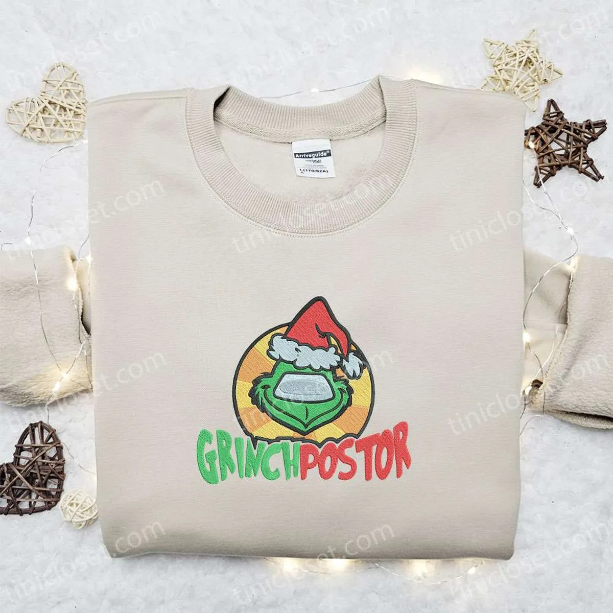 The Grinch Postor Embroidered Sweatshirt, Movie Merry Christmas Embroidered Shirt, Best Christmas Day Gift Ideas