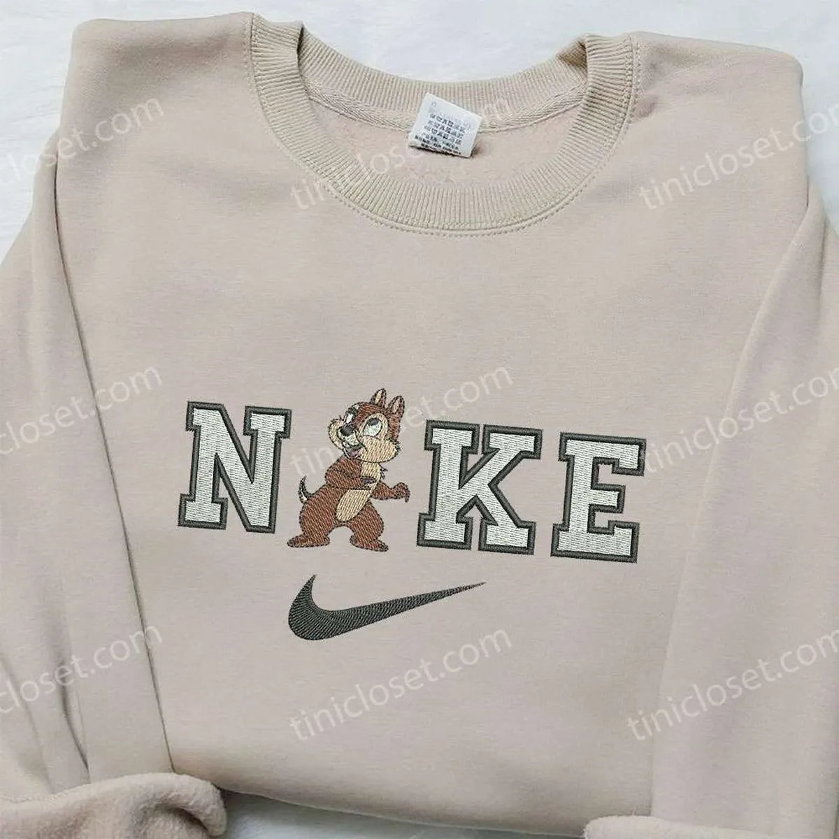 Theodore Seville x Nike Embroidered Shirt, The Chipmunk Embroidered Shirt, Custom Nike Embroidered Shirt