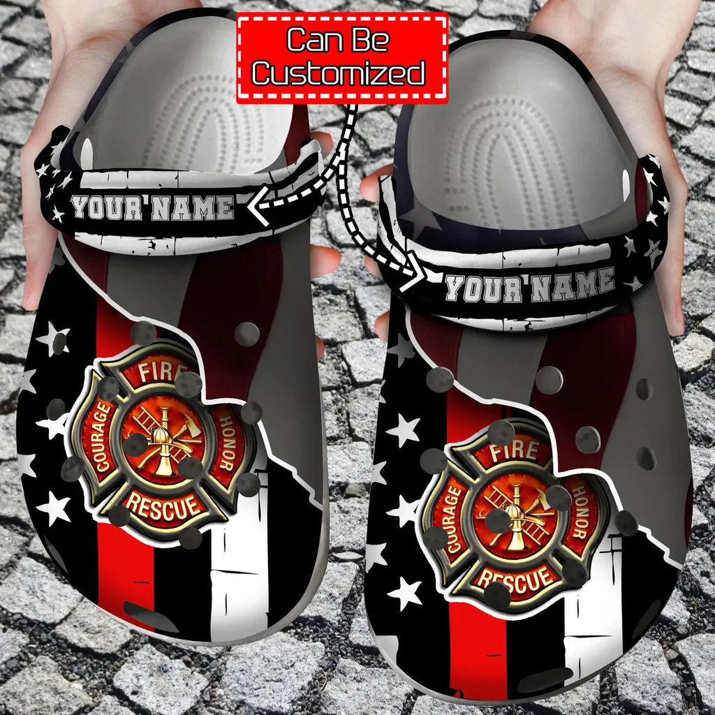 Thin Red Line Crocs Clog