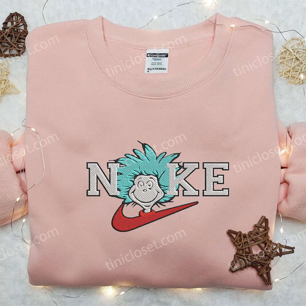 Thing One x Nike Embroidered Hoodie, Dr. Seuss Embroidered Shirt, Nike Inspired Embroidered Shirt