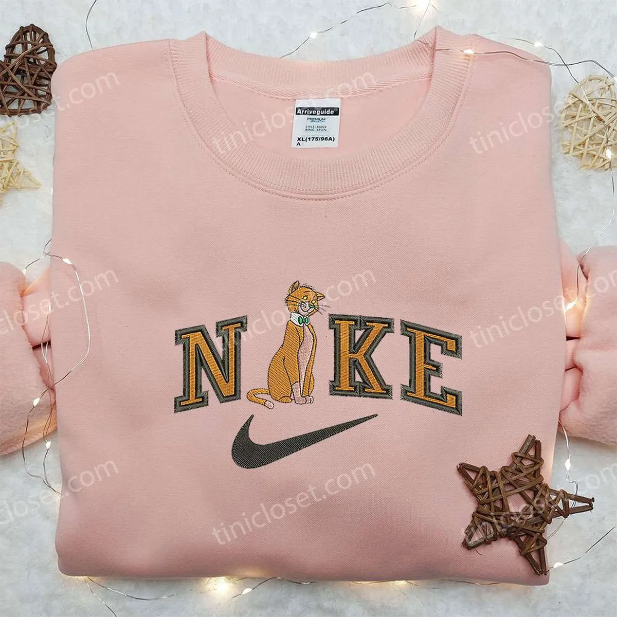 Thomas O?alley x Nike Embroidered Sweatshirt, The Aristocats Disney Embroidered Shirt, Nike Inspired Embroidered Shirt