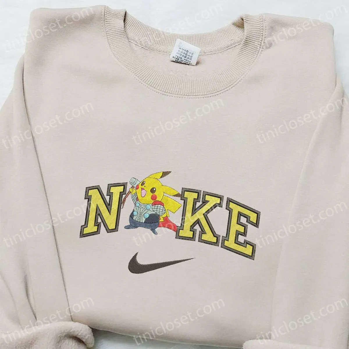 Thor Pikachu x Nike Anime Embroidered Hoodie, Marvel Universe Embroidered Hoodie, Best Gift Ideas for Family