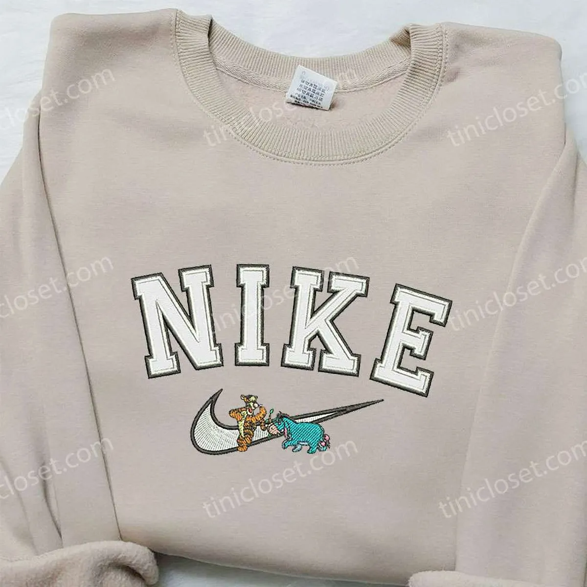 Tigger and Eeyore x Nike Embroidered Sweatshirt, Winnie The Pooh Disney Embroidered Shirt, Nike Inspired Embroidered Shirt