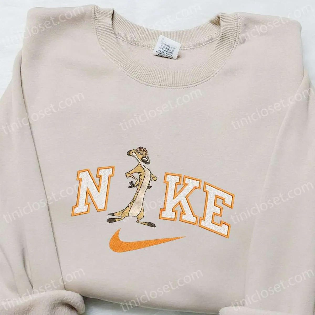 Timon x Nike Cartoon Embroidered Sweatshirt, Disney Characters Embroidered T-shirt, Best Gift Ideas for Family