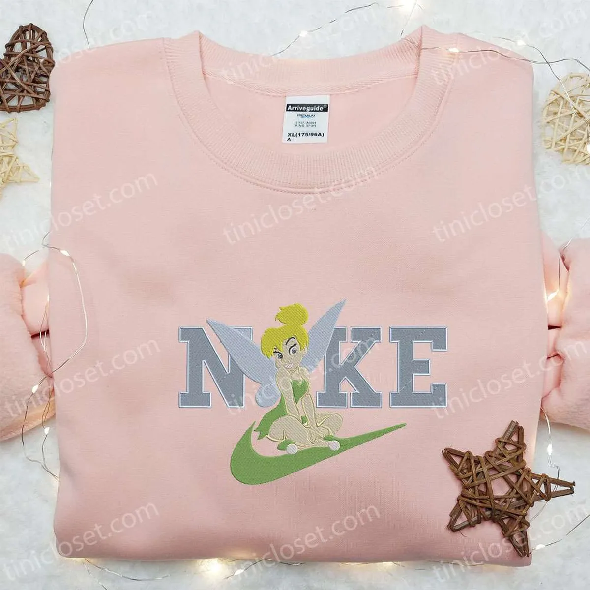 Tinker Bell x Nike Embroidered Sweatshirt, Tinker Bell Disney Embroidered Shirt, The Best Gift