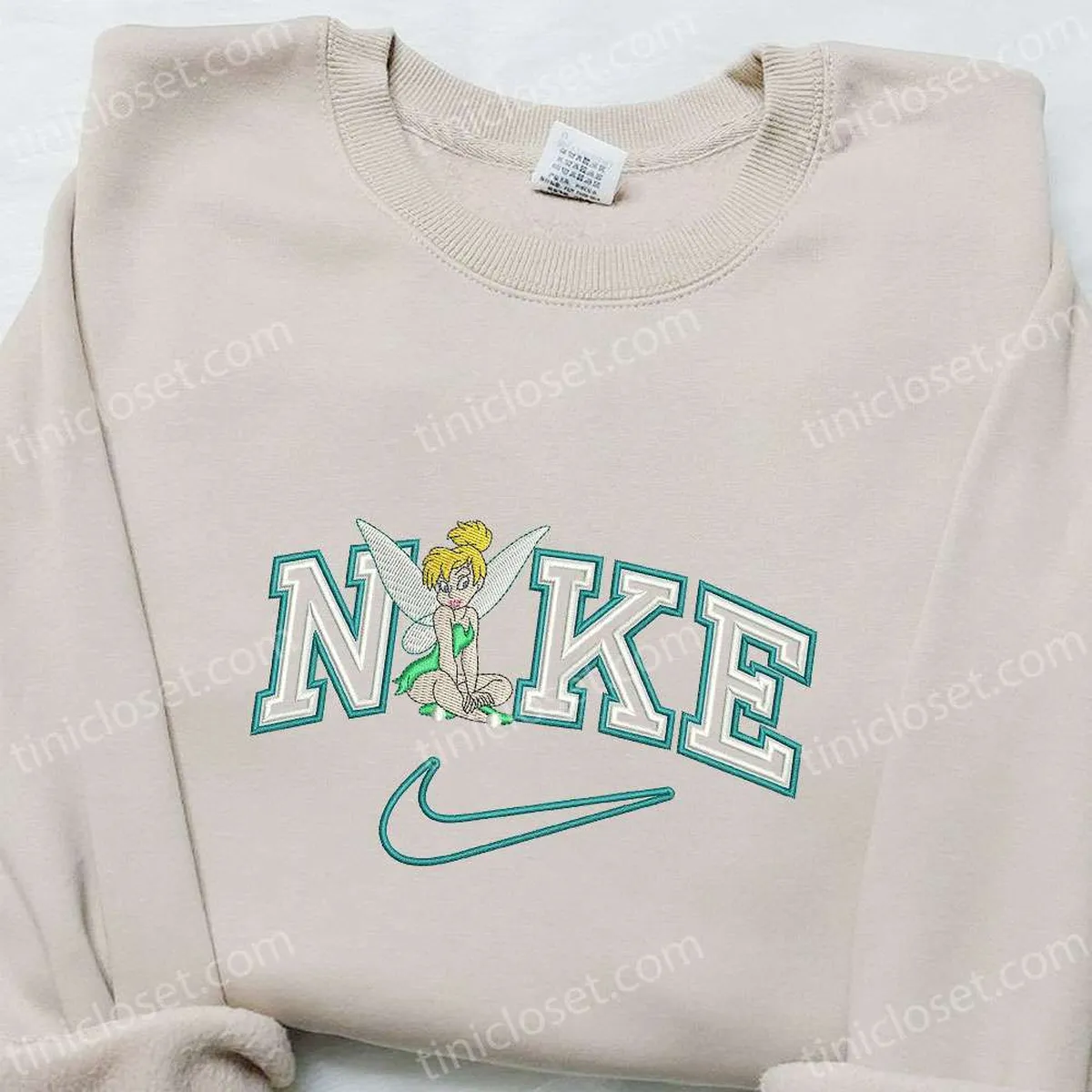 Tinkerbell x Nike Cartoon Embroidered Sweatshirt, Disney Characters Embroidered Hoodie, Best Birthday Gift Ideas