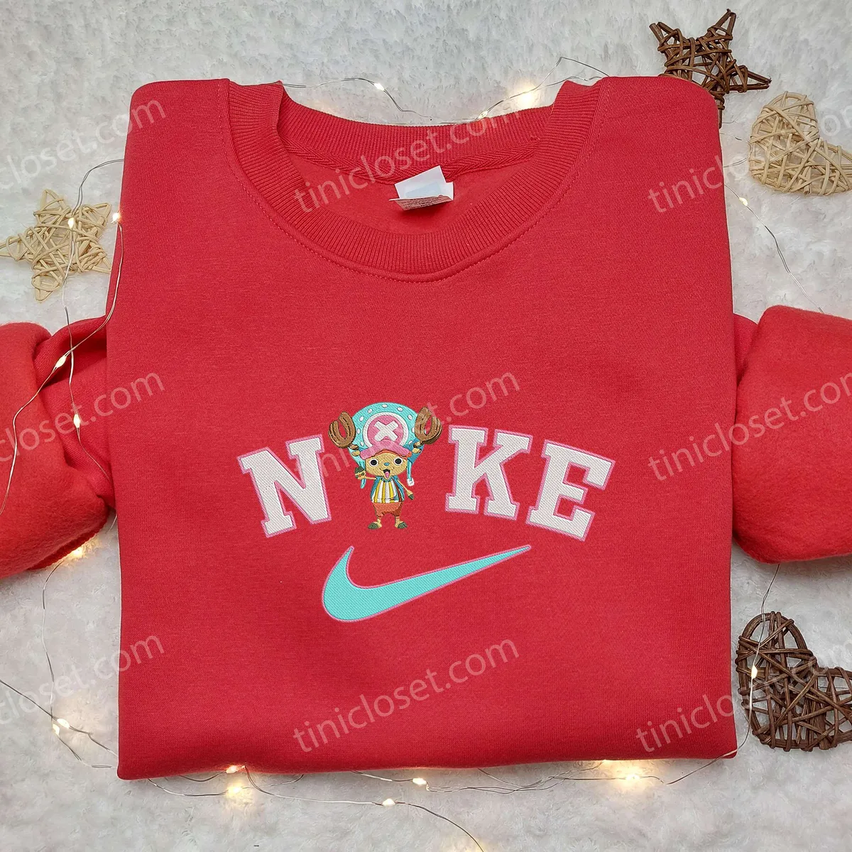 Tony Tony Chopper Nike Embroidered Shirt, One Piece Embroidered Shirt, Nike Inspired Shirt