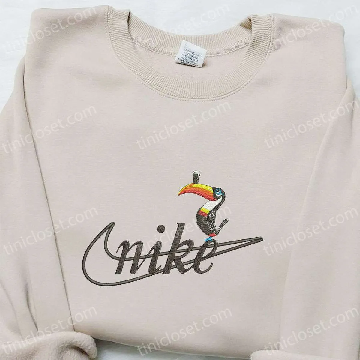 Toucans Bird x Nike Embroidered Shirt, Animal Embroidered Shirt, Nike Inspired Embroidered Shirt