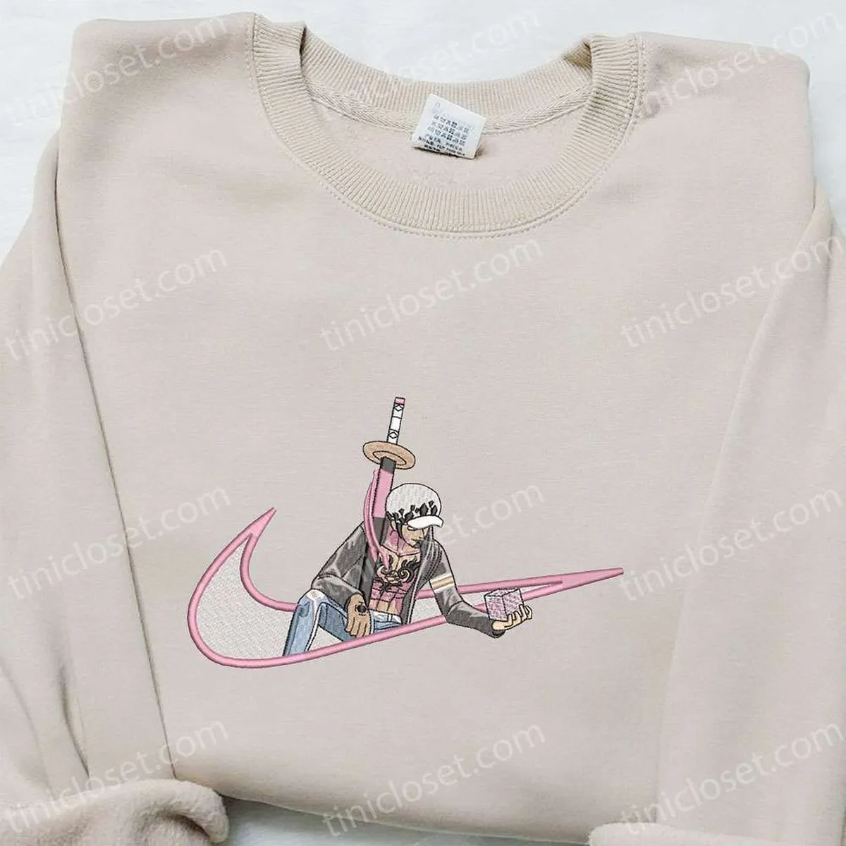 Trafalgar D. Water Law x Swoosh Anime Embroidered Hoodie, One Piece Embroidered Hoodie, Best Birthday Gift Ideas