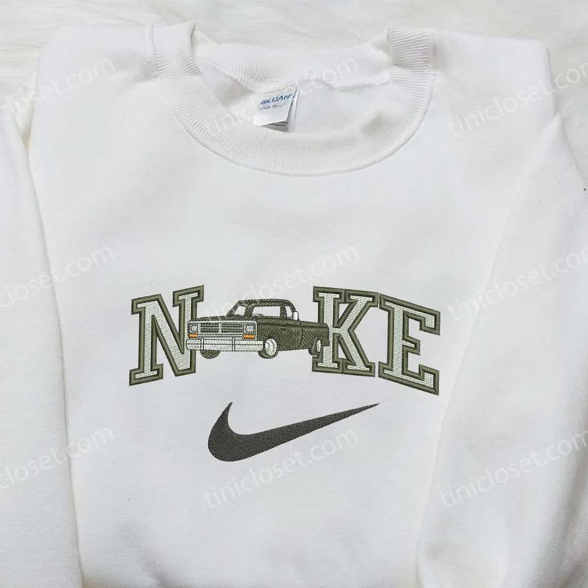 Truck Dodge x Nike Embroidered Hoodie, Nike Inspired Embroidered Shirt, Best Birthday Gift Ideas