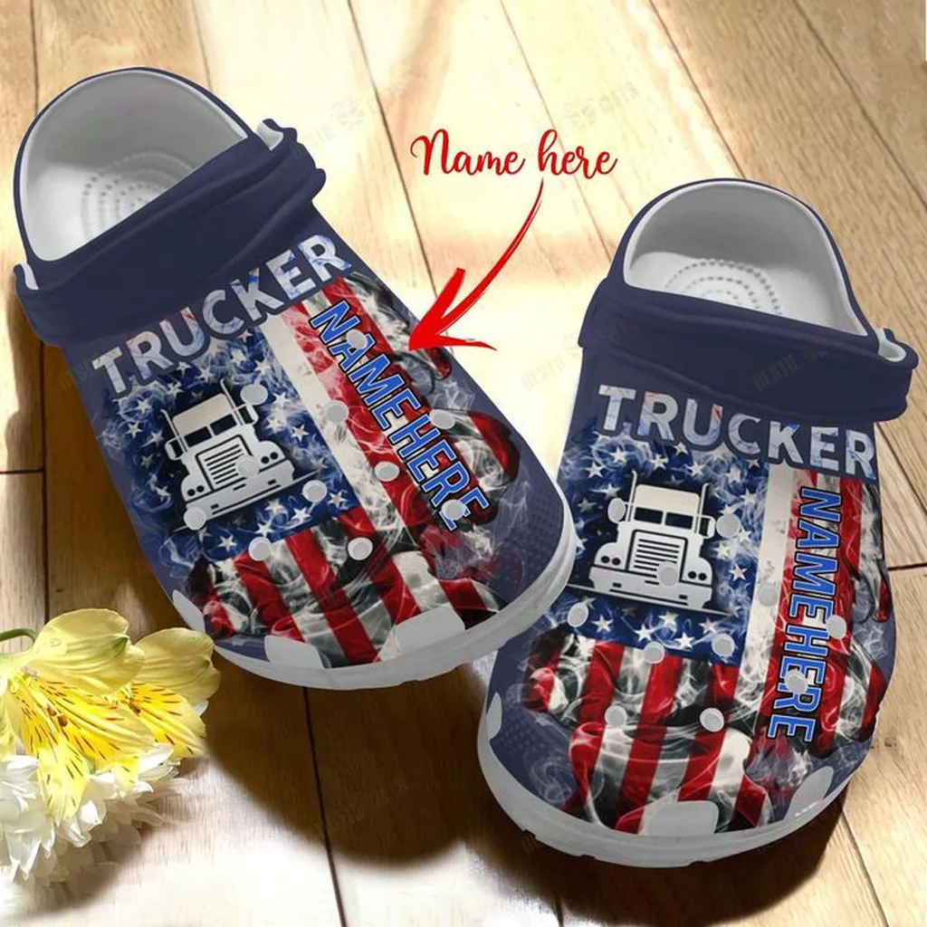 Truck Personalized White Sole Trucker Crocs Classic Clogs