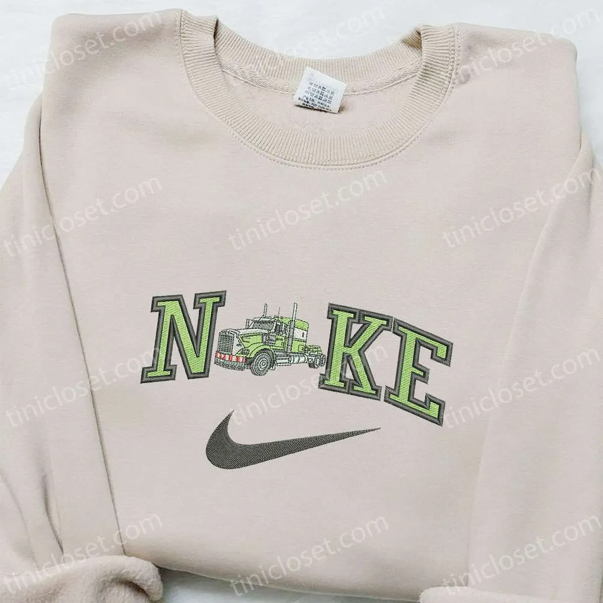 Truck x Nike Embroidered Hoodie, Transportation Embroidered Hoodie, Best Birthday Gift Ideas