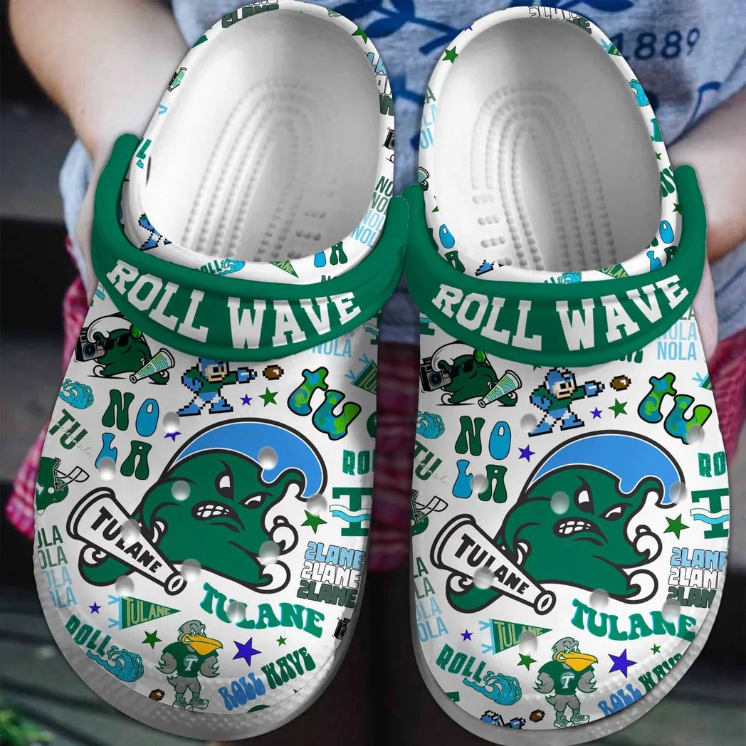 Tulane Green Wave NCAA Sport Crocs Clogs