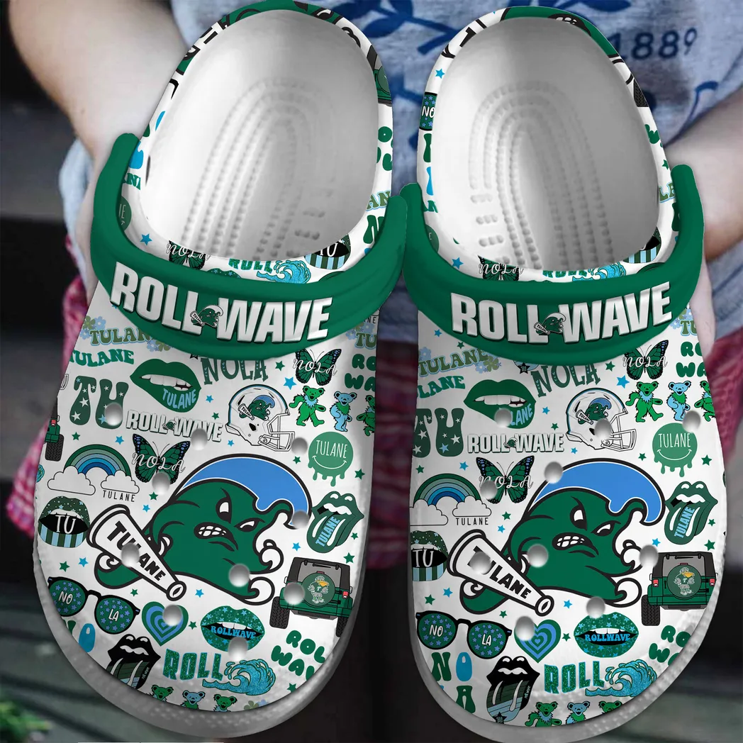 Tulane Green Wave NCAA Sport Crocs Clogs