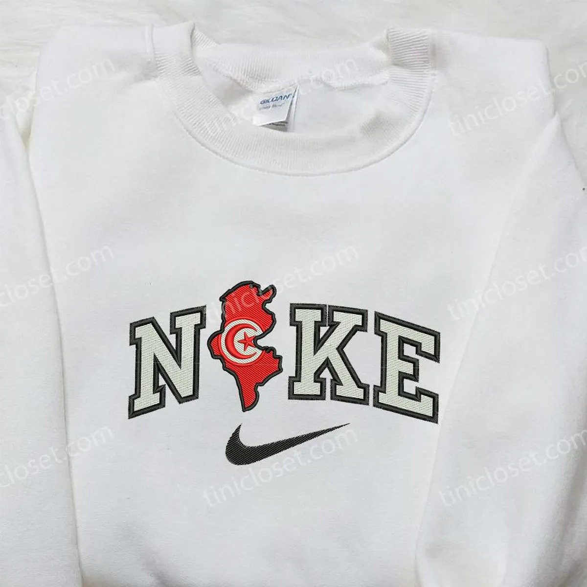 Tunisia x Nike Embroidered Hoodie, Nike Inspired Embroidered Shirt, Best Gift for Family