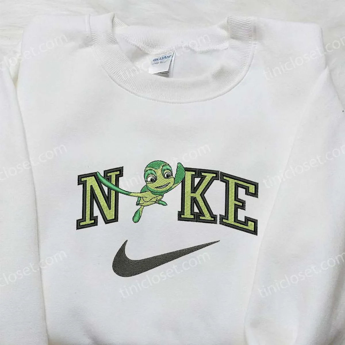 Turtle x Nike Embroidered Hoodie, Nike Inspired Embroidered Shirt, Best Gift for Family