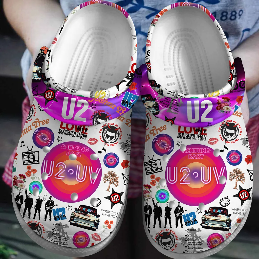 U2 Music Crocs Clogs