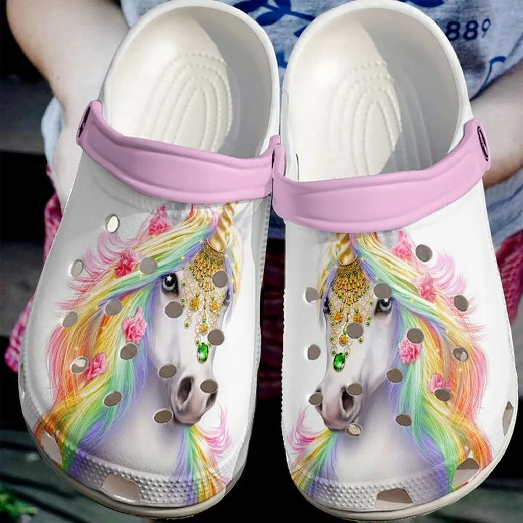 Unicorn Colorful 102 Gift For Lover Rubber Crocs Clog