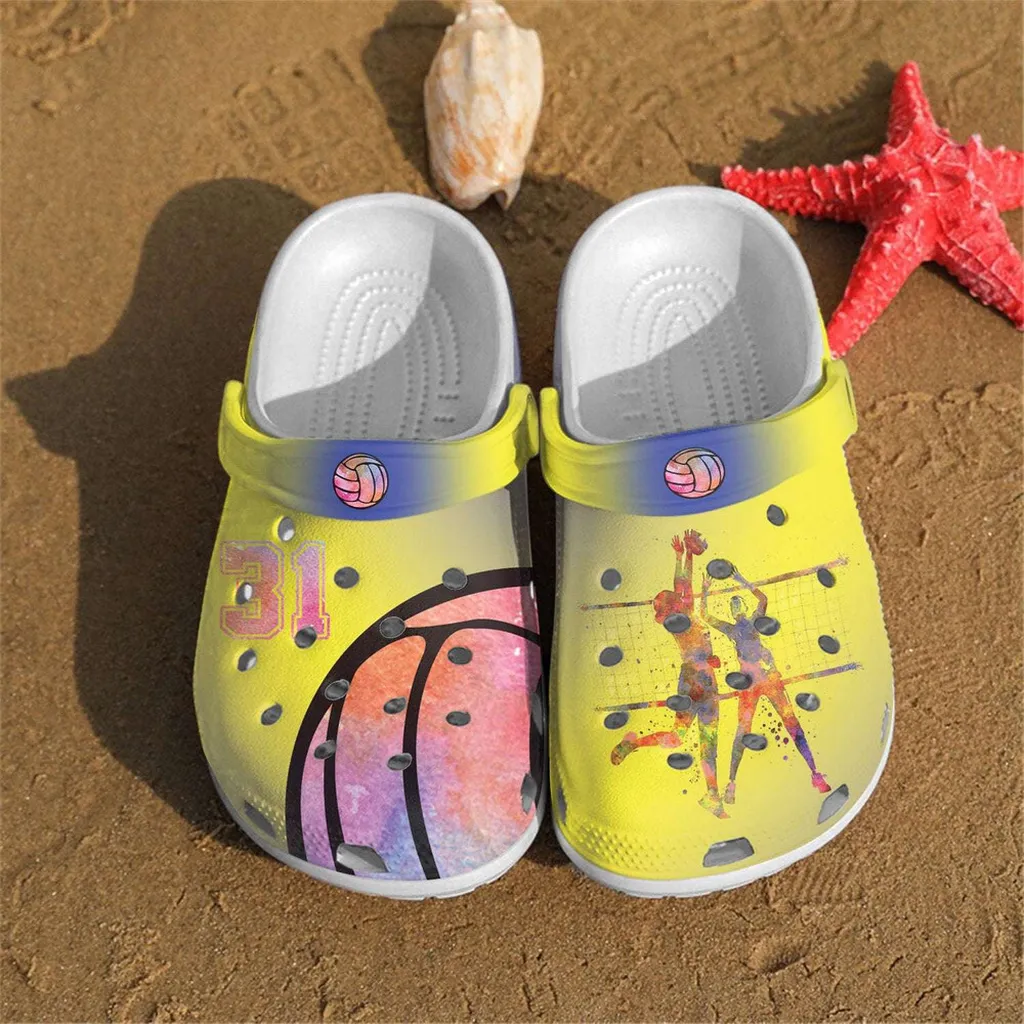 Unique Volleyball Gift For Fan Classic Water Rubber Crocs Clog