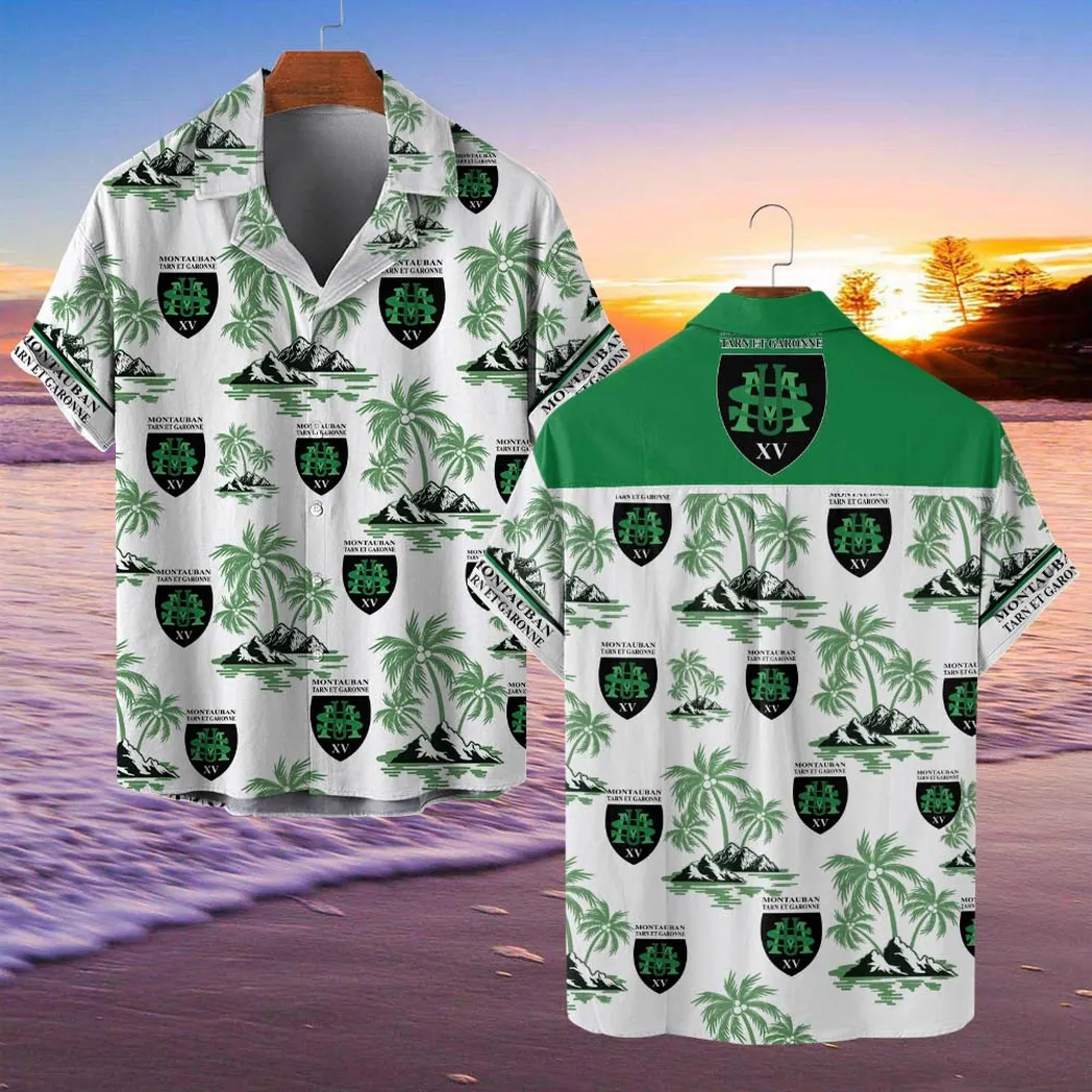 US Montauban Hawaiian Shirt Style Classic Oversized Hawaiian, Unisex Hawaiian Shirt Trending Summer