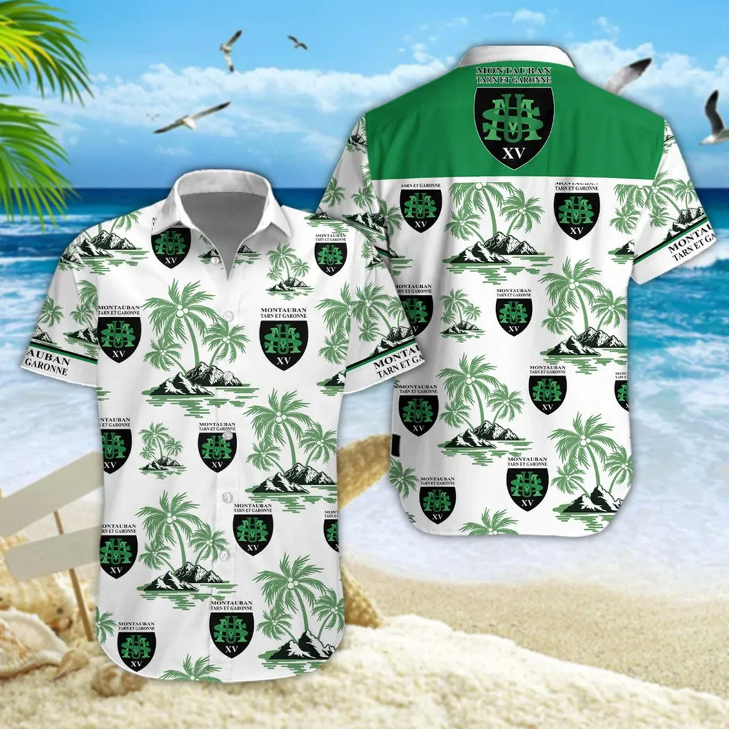 US Montauban Hawaiian Shirt Style Classic Oversized Hawaiian, Unisex Hawaiian Shirt