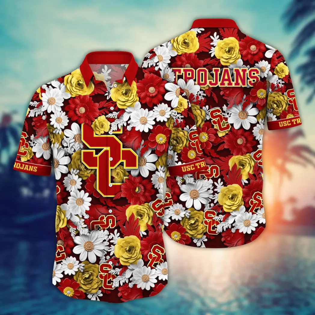 USC Trojans NCAA Flower Aloha Hawaiian Shirt, Summer Football Shirts VPHWA2451153874