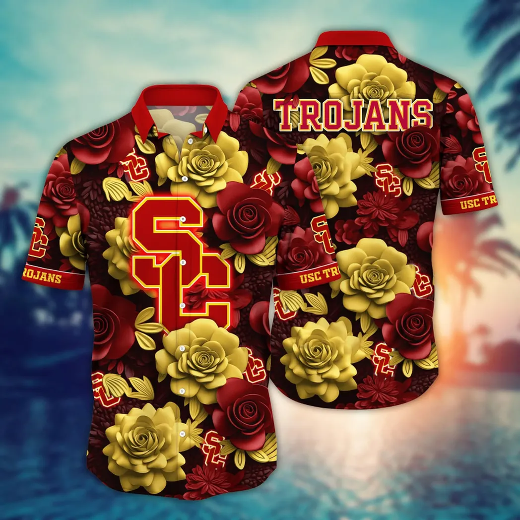 USC Trojans NCAA Flower Aloha Hawaiian Shirt, Summer Football Shirts VPHWA2451153902