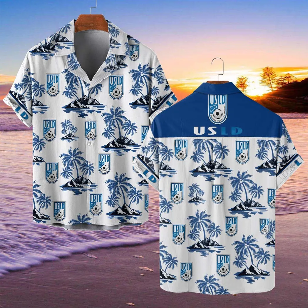 USL Dunkerque Hawaiian Shirt Style Classic Oversized Hawaiian, Unisex Hawaiian Shirt Trending Summer