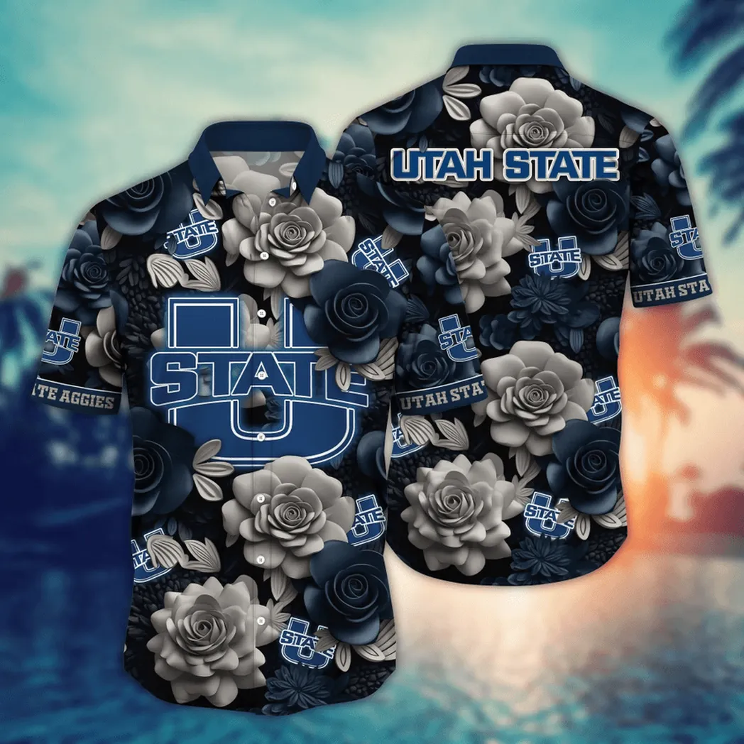 Utah State Aggies NCAA Flower Aloha Hawaiian Shirt, Summer Football Shirts VPHWA2451153957