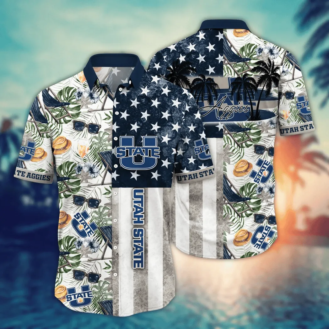 Utah State Aggies NCAA Flower Aloha Hawaiian Shirt, Summer Football Shirts VPHWA2451154167