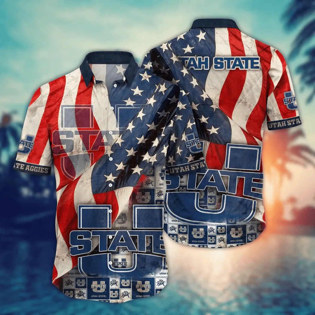 Utah State Aggies NCAA Flower Aloha Hawaiian Shirt, Summer Football Shirts VPHWA2451154243