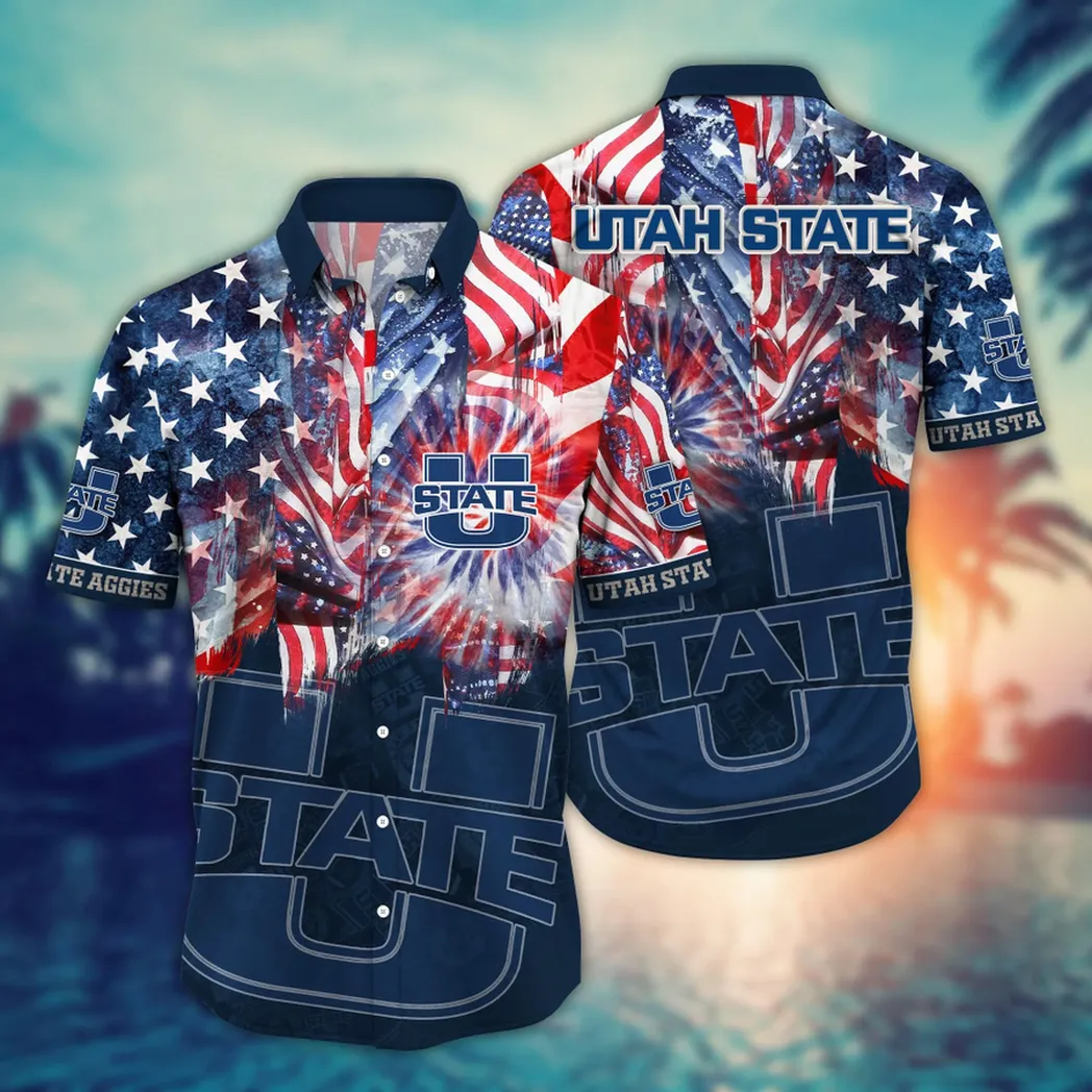 Utah State Aggies NCAA Flower Aloha Hawaiian Shirt, Summer Football Shirts VPHWA2451154319